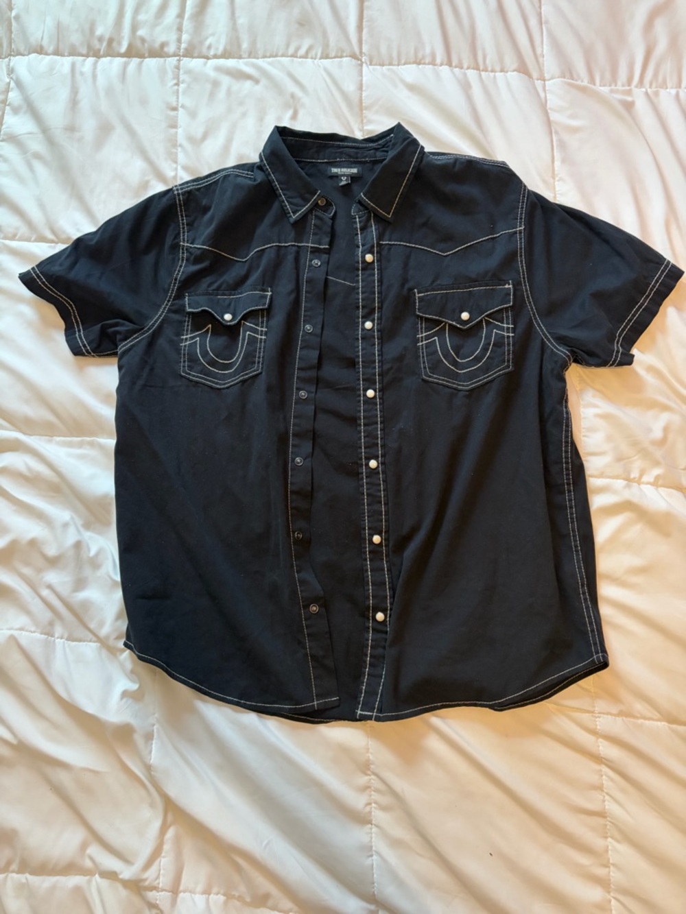 True Religion Button Down Short-Sleeve